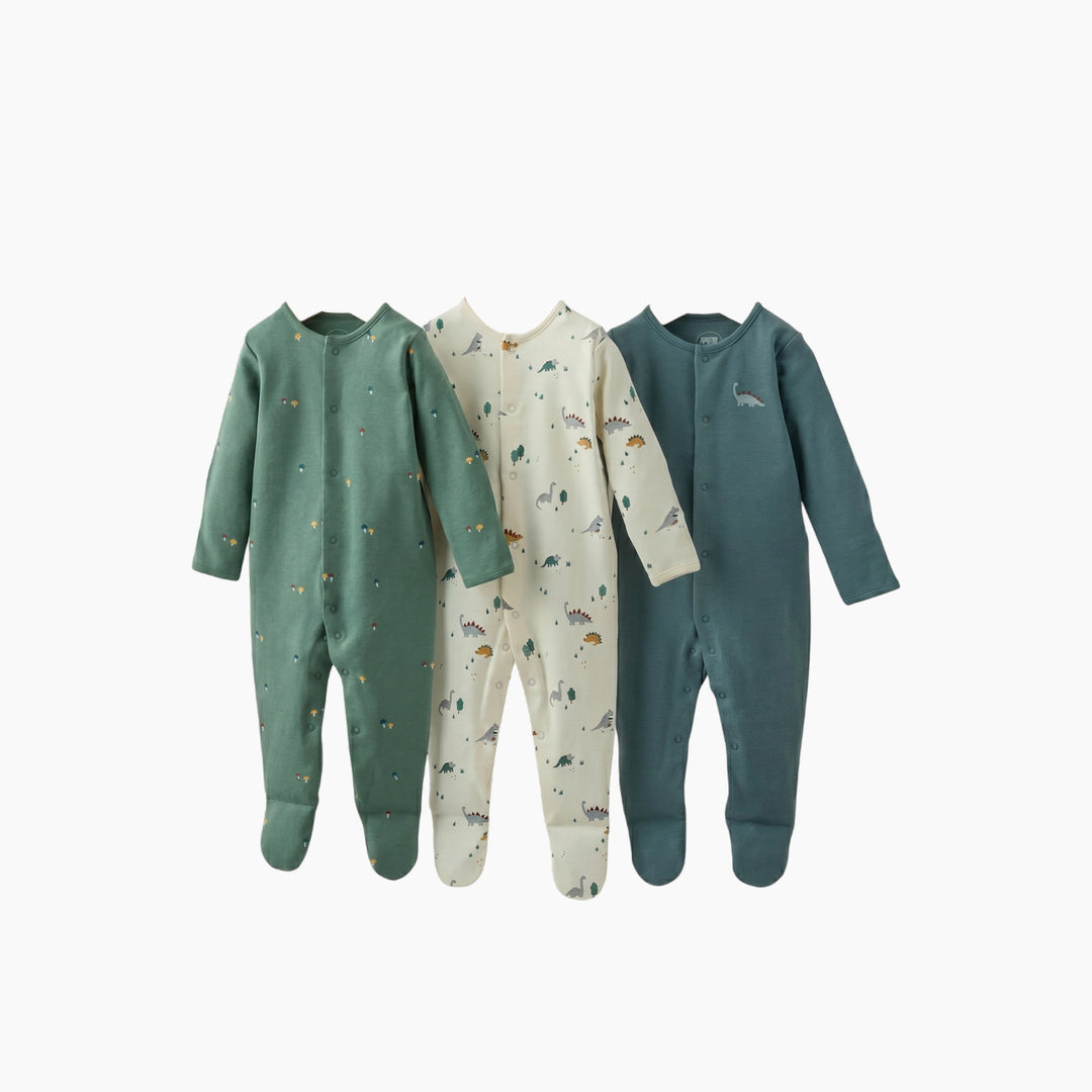 Mamas &amp; Papas Dinosaurs Sleepsuits (Pack of 3)