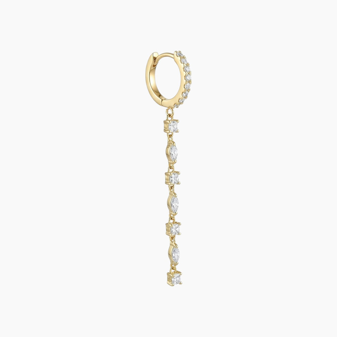 Yellow gold drop earrings with white diamonds