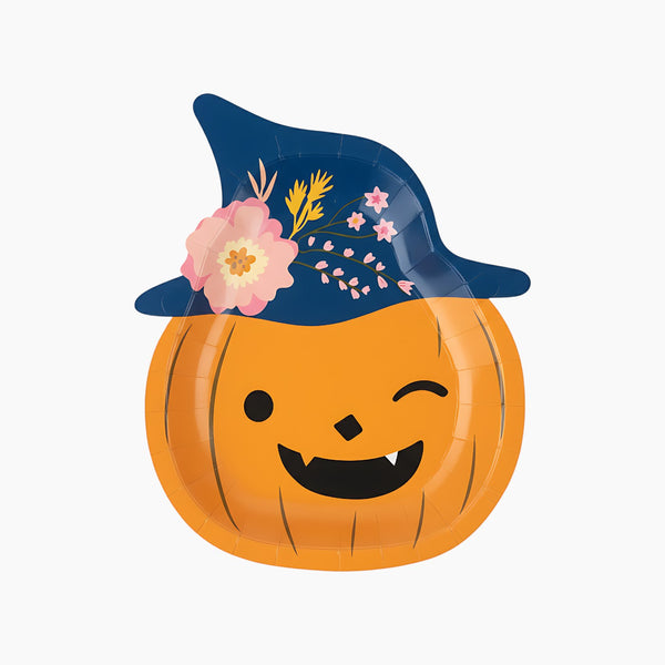 طبق ورقي للحلوى على شكل قرع