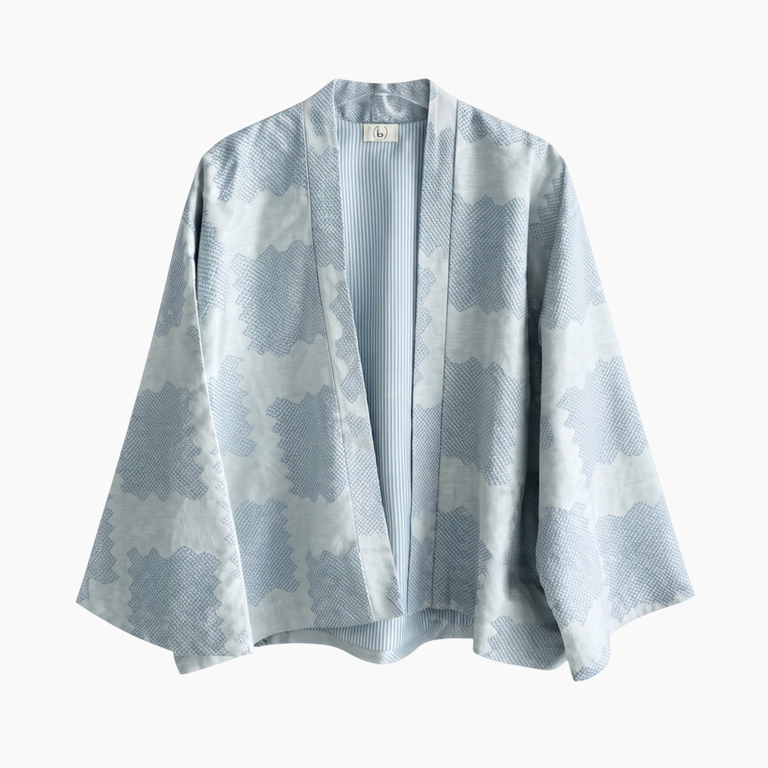Light Blue Cotton Sashiko Kimono Jacket