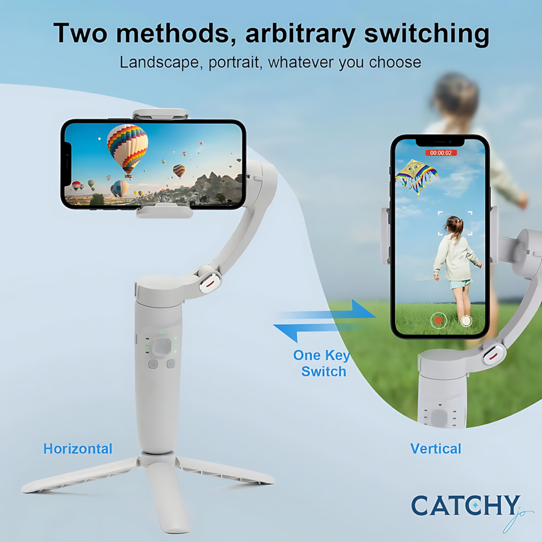 Gimbal portable handheld stabilizer with face object tracking