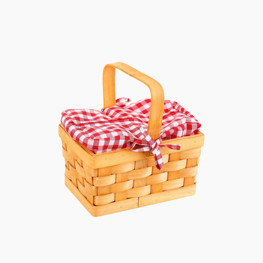 The Source Gingham Wicker Basket Handbag