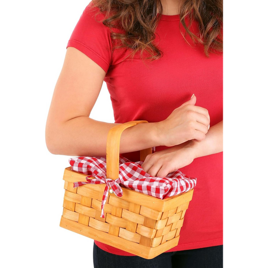 The Source Gingham Wicker Basket Handbag