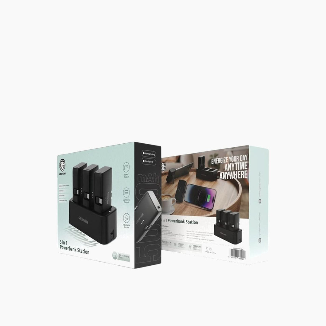 Green Lion 15000mAh 3-in-1 power bank station with three detachable units