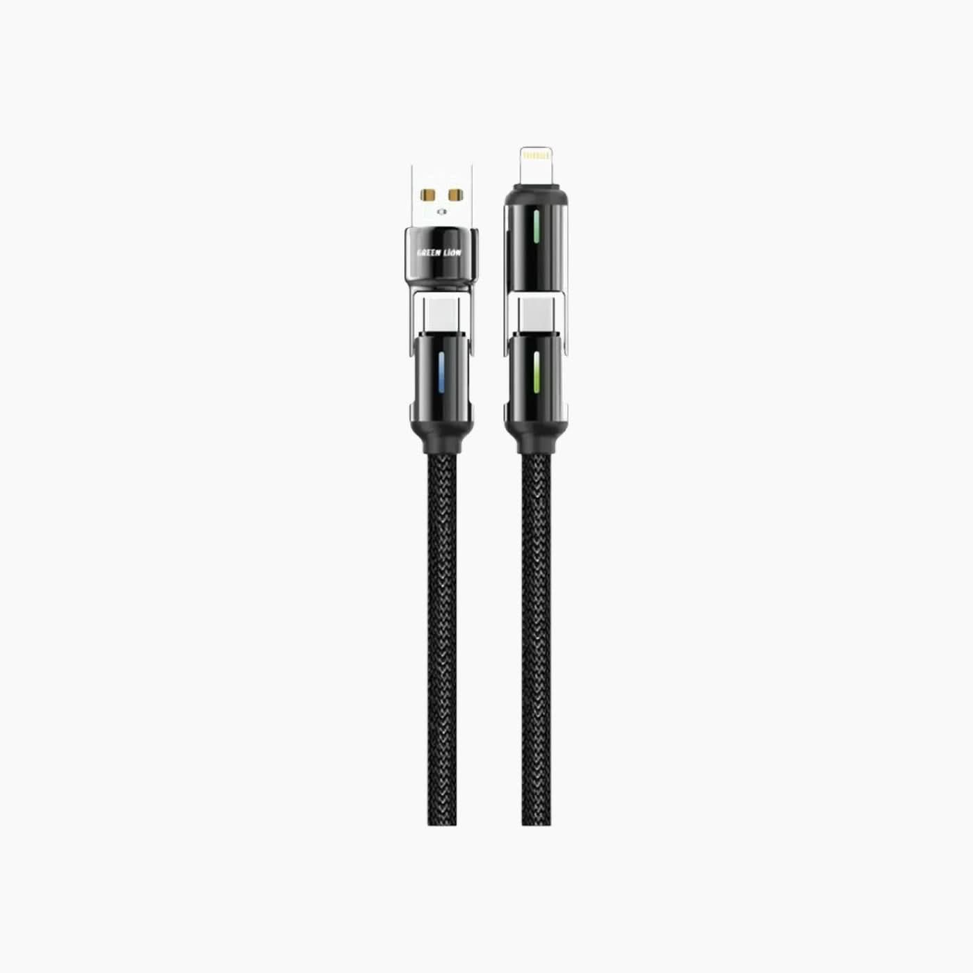 Green Lion 4 in 1 LED Braided Cable Green Lion 4 in 1 LED Braided Cable