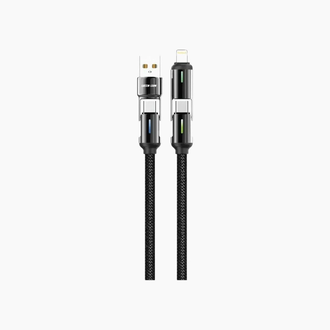 Green Lion 4 in 1 LED braided charging cable