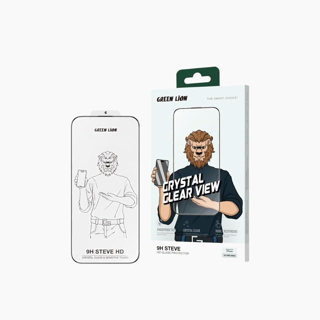 Green Lion 9H Steve Glass Privacy Screen Protector with black edge
