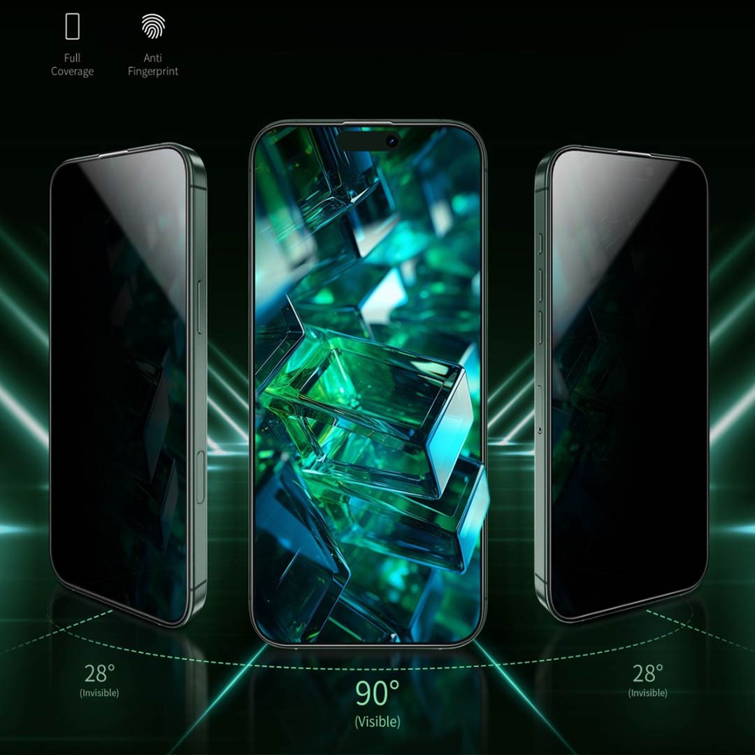Green Lion 9H Steve Glass Privacy Screen Protector with black edge