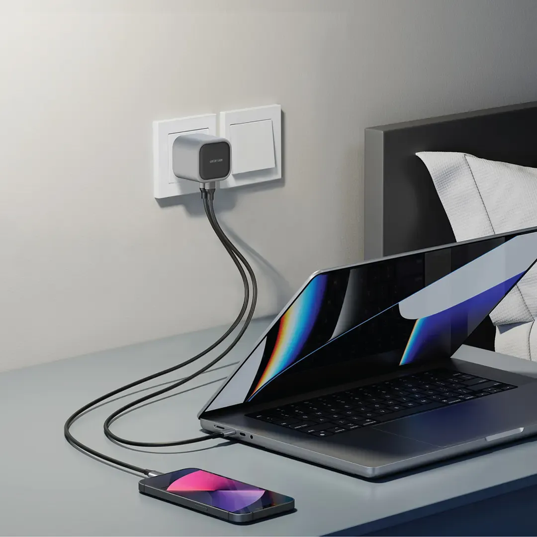Green Lion GaN 45W adapter with dual USB-C ports