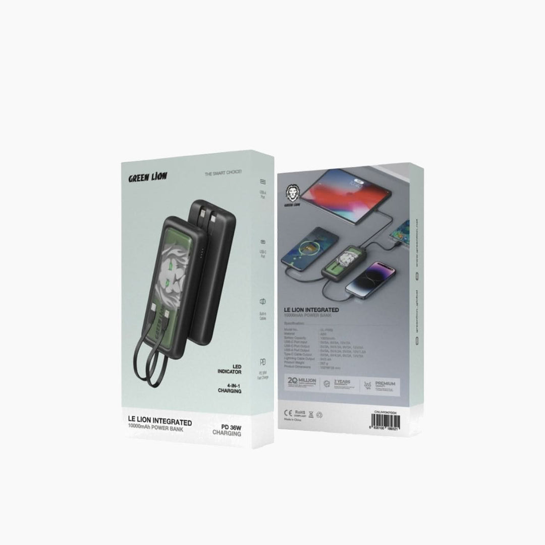 Green Lion Le Lion 10000mAh power bank with USB-C and USB-A ports