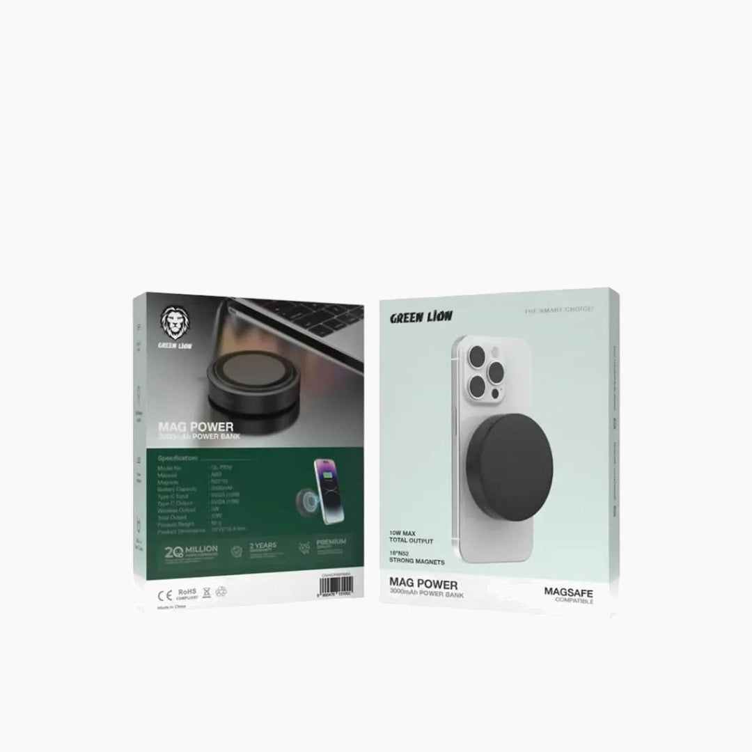 Green Lion MAG Power 3000mAh power bank with magnetic attachment