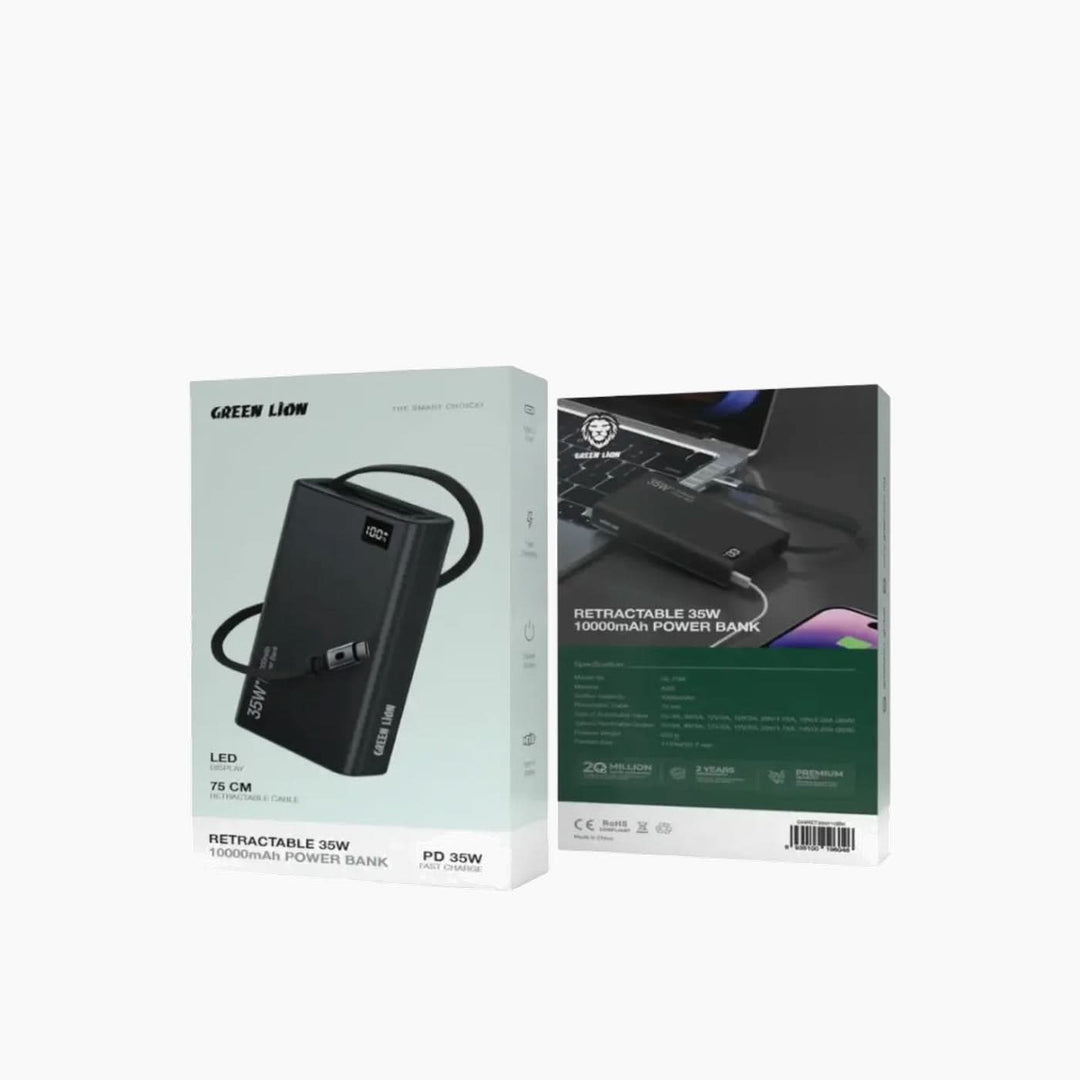 Green Lion 35W 10000mAh retractable power bank