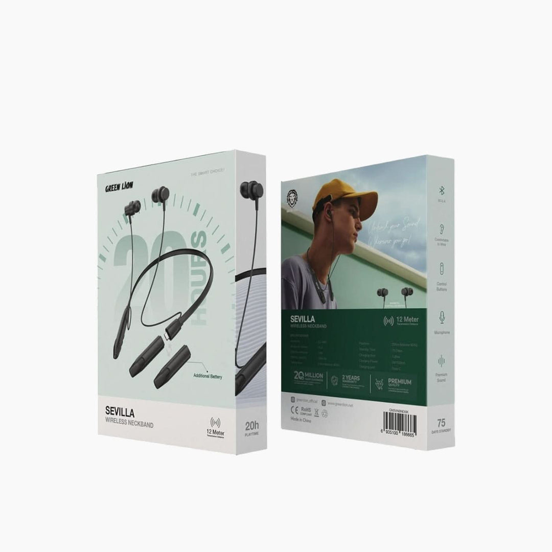 Green Lion Sevilla wireless neckband with 21-hour talk time