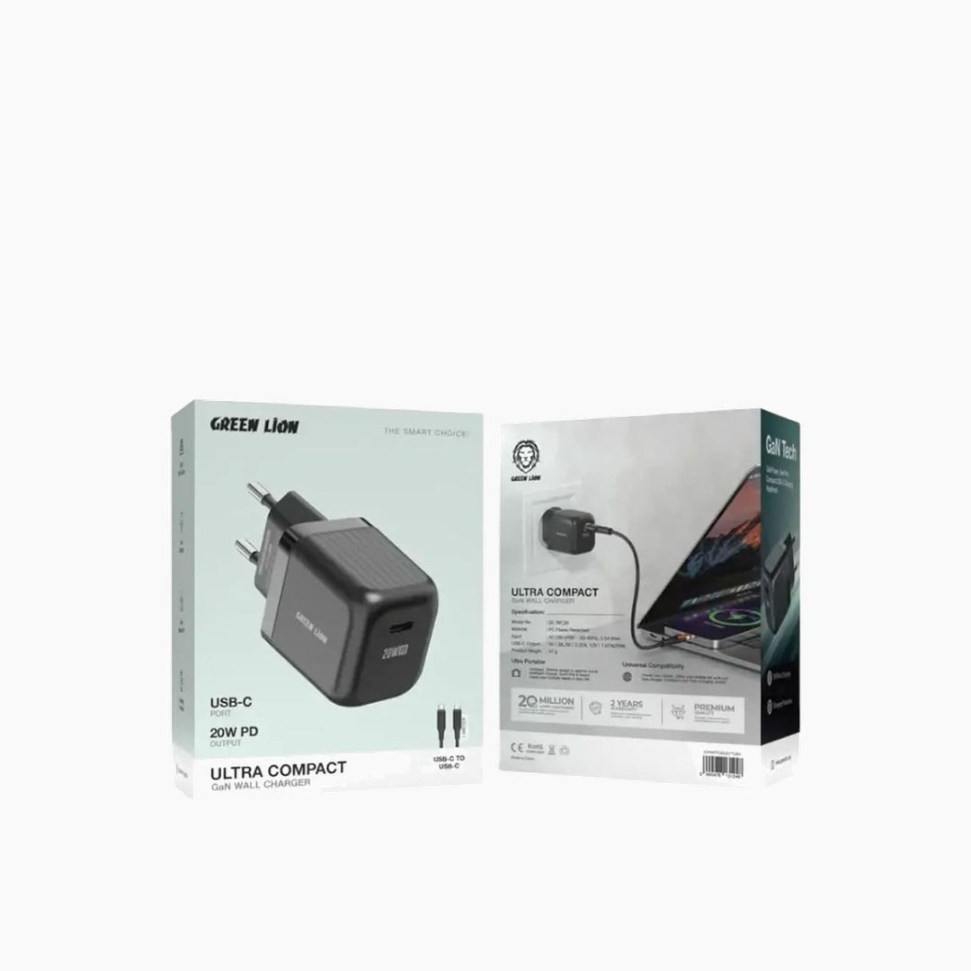 Green Lion Ultra Compact GaN Wall Charger 20W