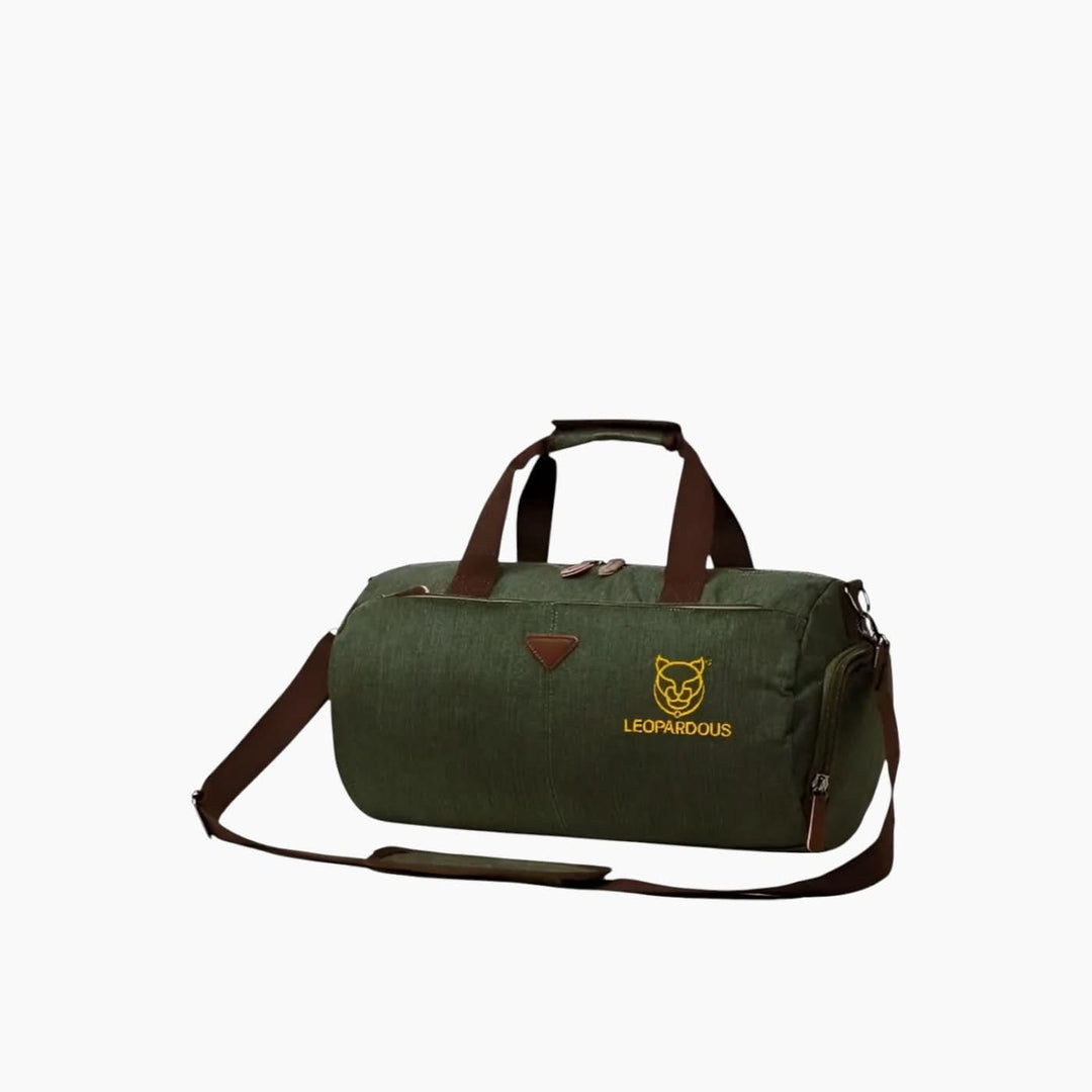 Leopardous Canvas Gym Bag