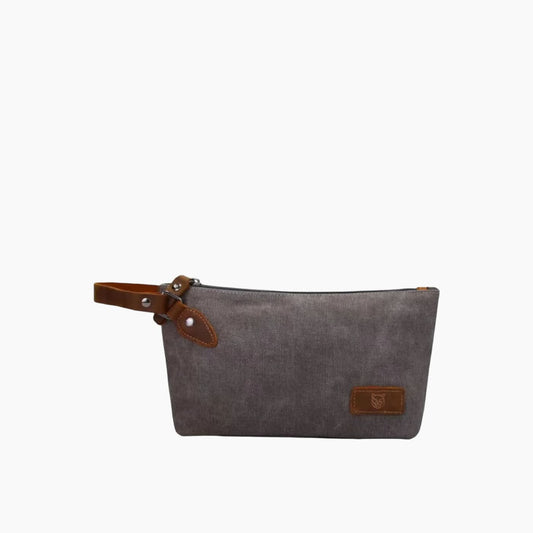 Leopardous Slim Canvas Pouch