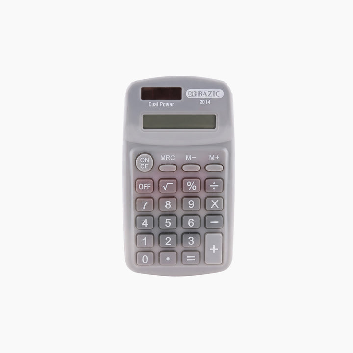 Bazic 8-Digit Dual Power Pocket Size Calculator - Pastel Color