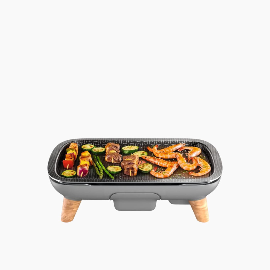 Tefal electric table grill with wooden finish