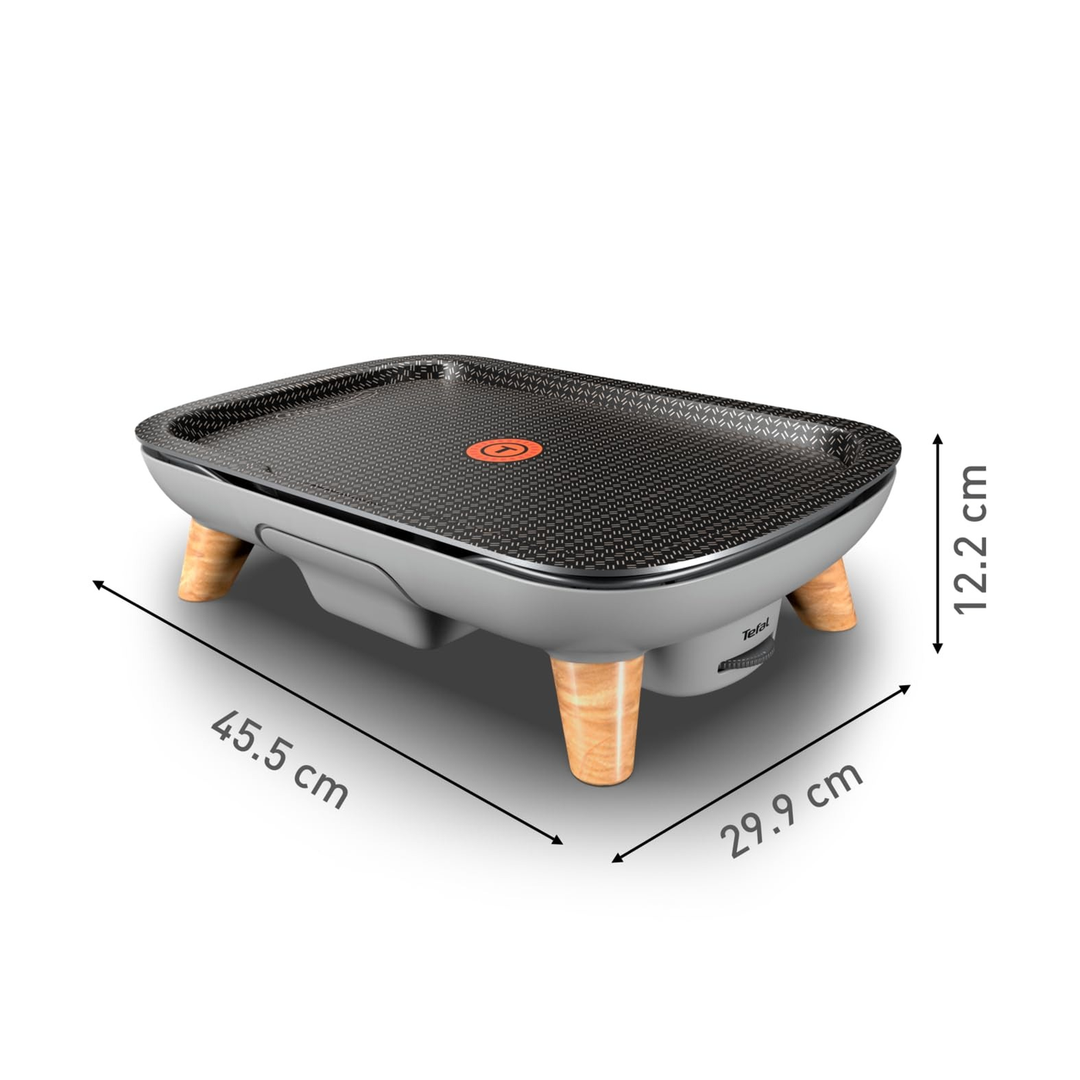 Tefal electric table grill with wooden finish