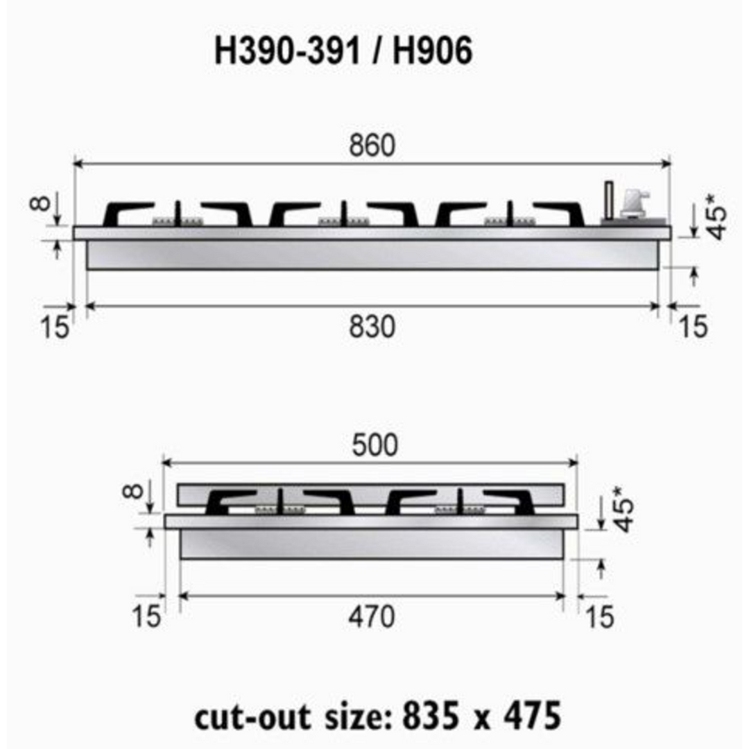ILVE 90cm Hob 6 Burners