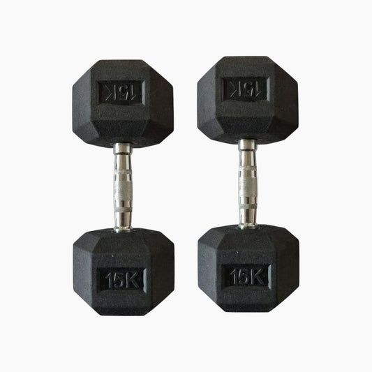 Hex Rubber Dumbbells 15kg