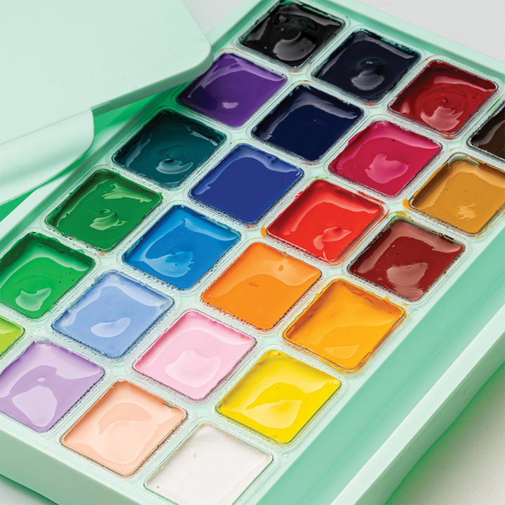 Himi Jelly Cup Gouache Paint Set - 30g x24 Colors (Green Case)