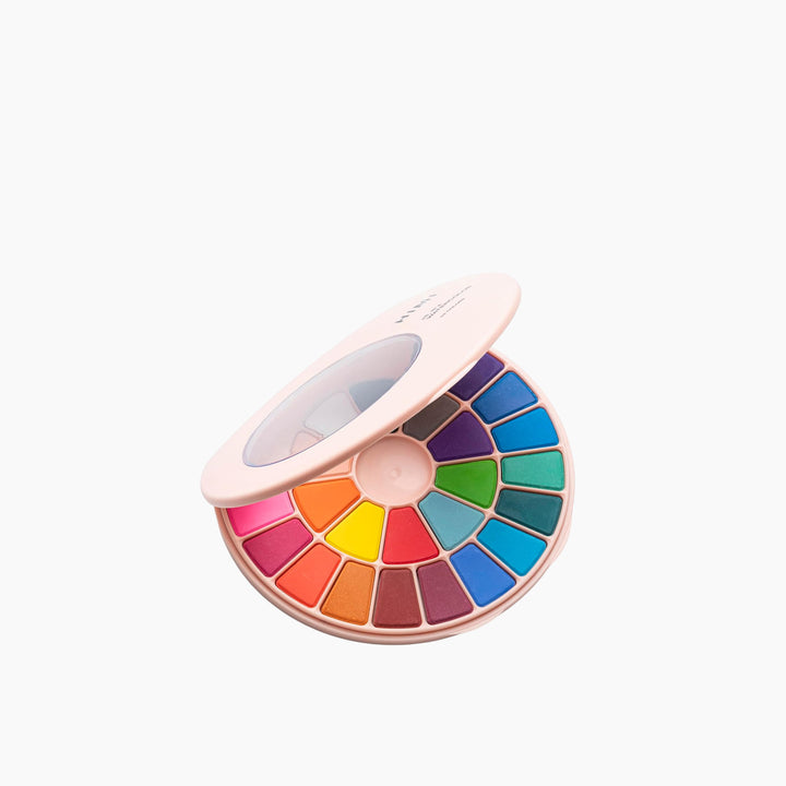 Himi Solid Watercolor Paint Set - 38 Colors in Pans + Brush (Pink Case)