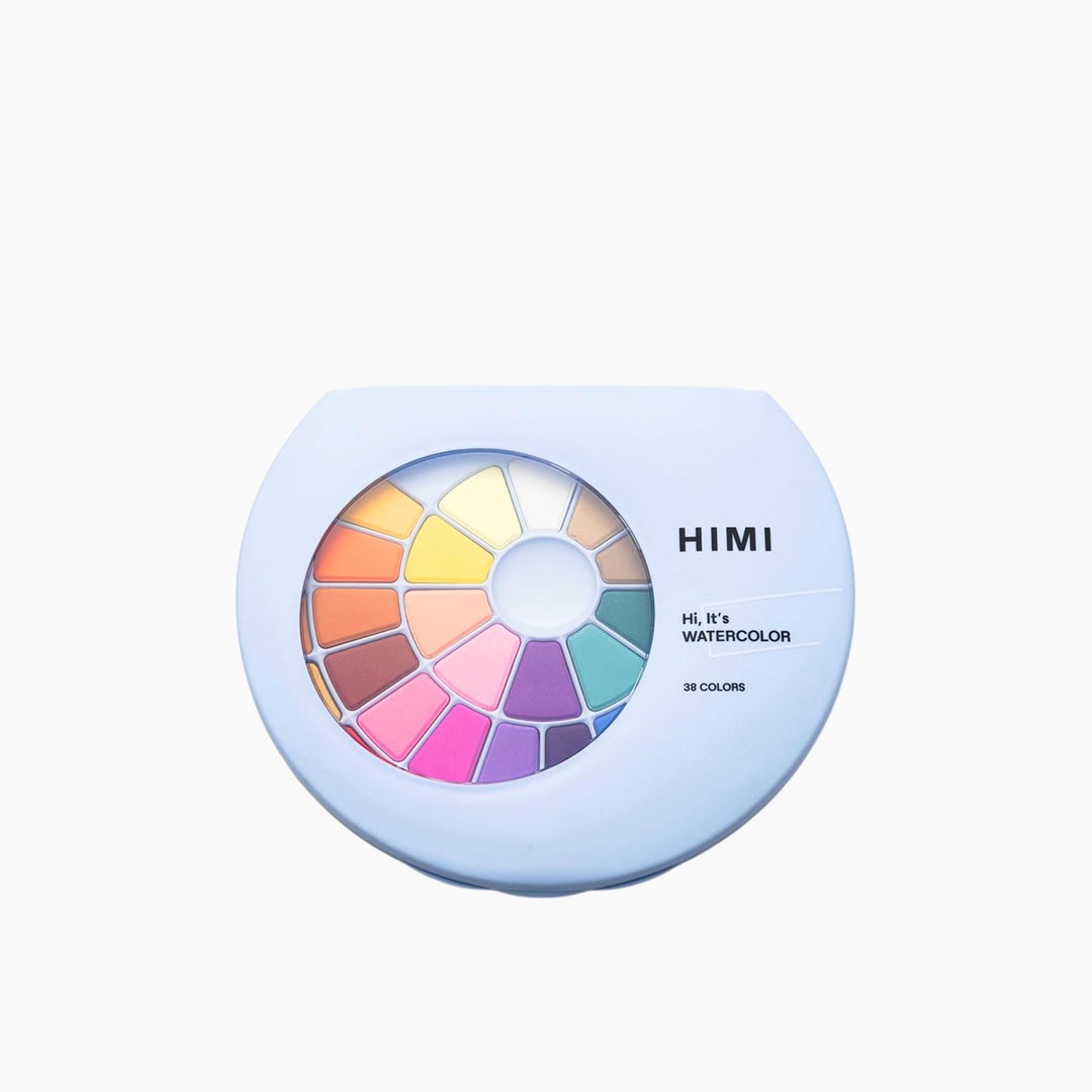 Himi Solid Watercolor Paint Set - 38 Colors in Pans (Blue Case)