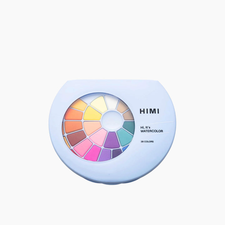 Himi Solid Watercolor Paint Set - 38 Colors in Pans (Blue Case)