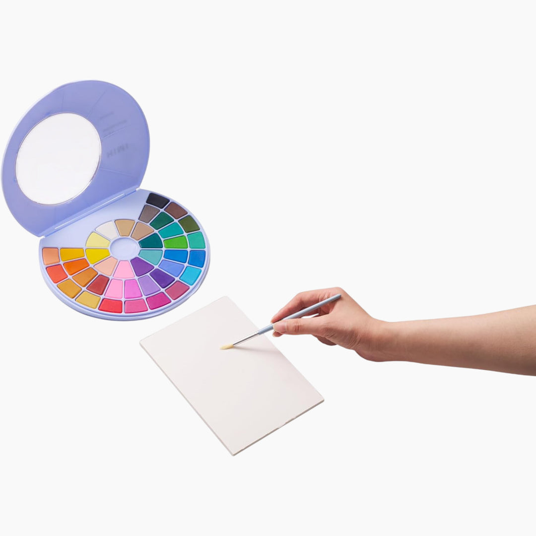 Himi Solid Watercolor Paint Set - 38 Colors in Pans (Blue Case)