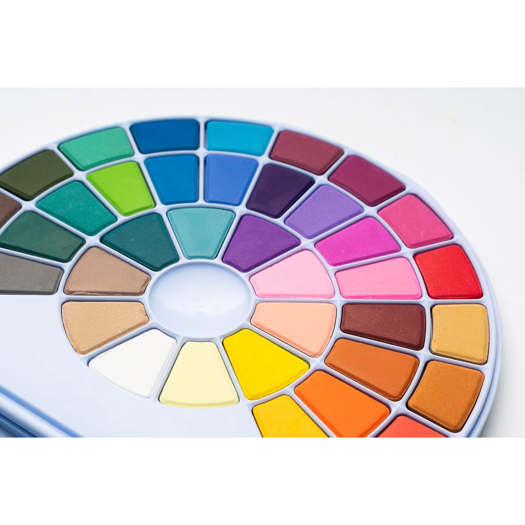 Himi Solid Watercolor Paint Set - 38 Colors in Pans (Blue Case)