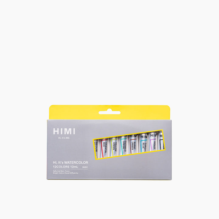 Himi Tube Watercolor Paint Set - 12ml x12 Colors