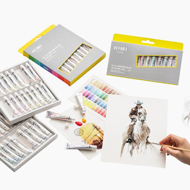 Himi Tube Watercolor Paint Set - 12ml x12 Colors