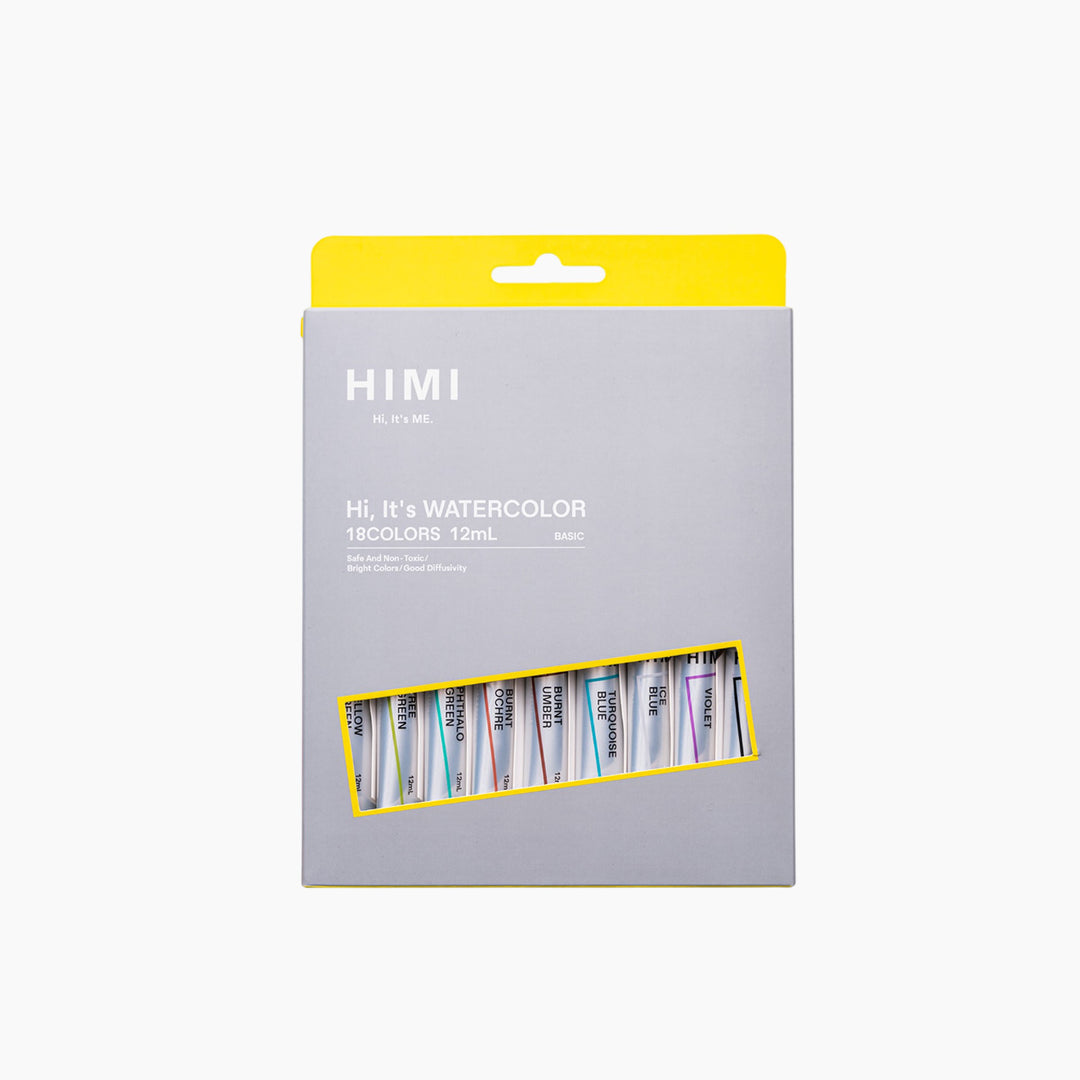 Himi Tube Watercolor Paint Set - 12ml x18 Colors