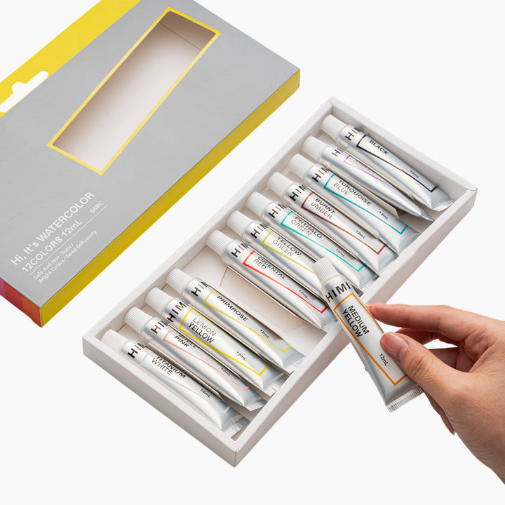 Himi Tube Watercolor Paint Set - 12ml x18 Colors