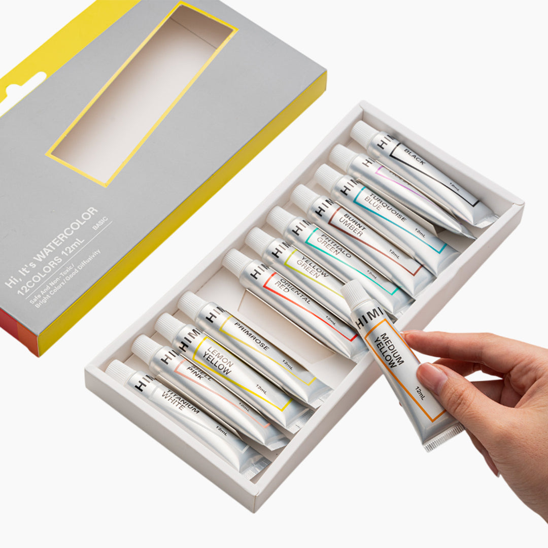 Himi Tube Watercolor Paint Set - 12ml x24 Colors