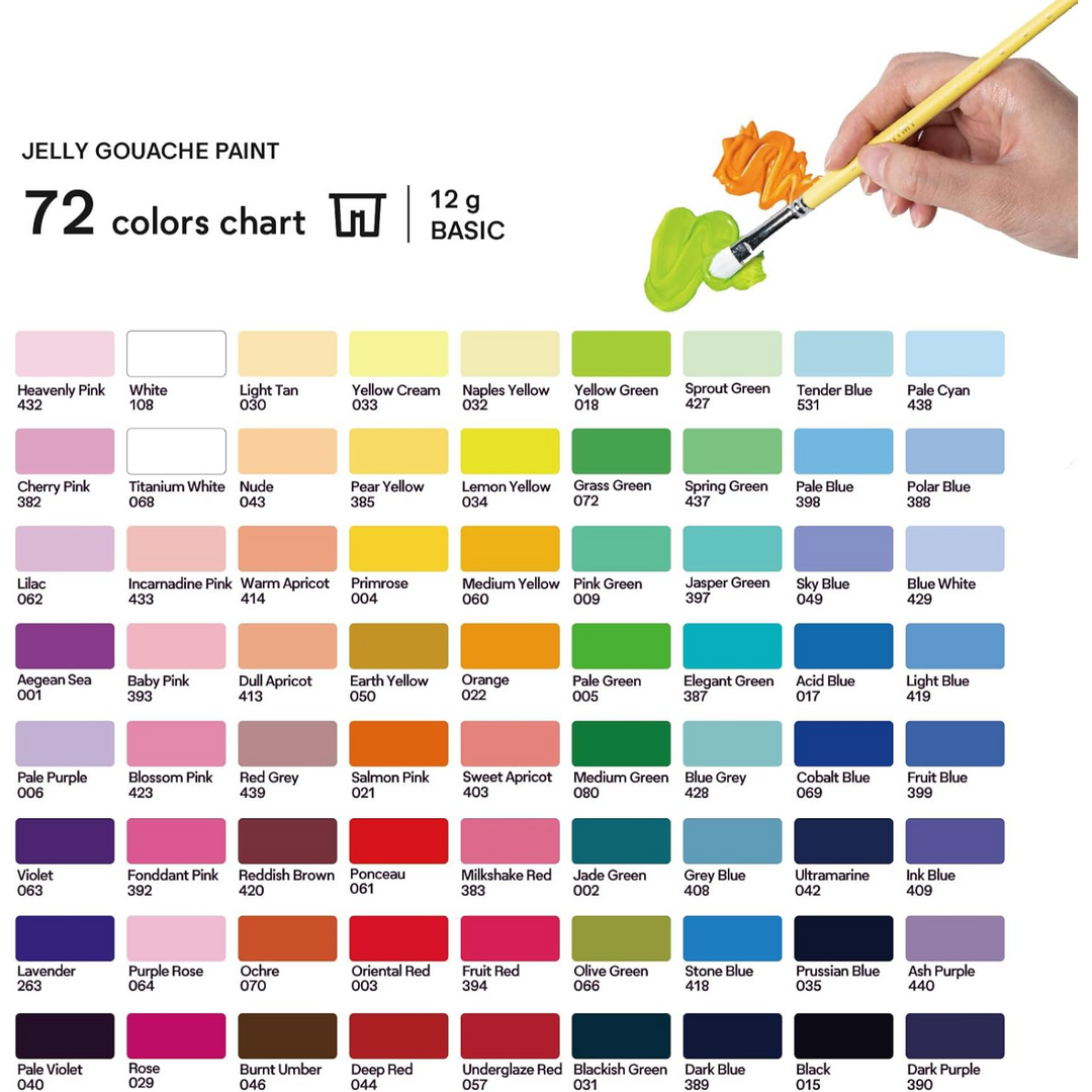 Himi Twin Cup Gouache Paint Set - 12g x72 Colors (Apple Green Case)