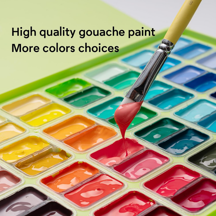 Himi Twin Cup Gouache Paint Set - 12g x72 Colors (Apple Green Case)