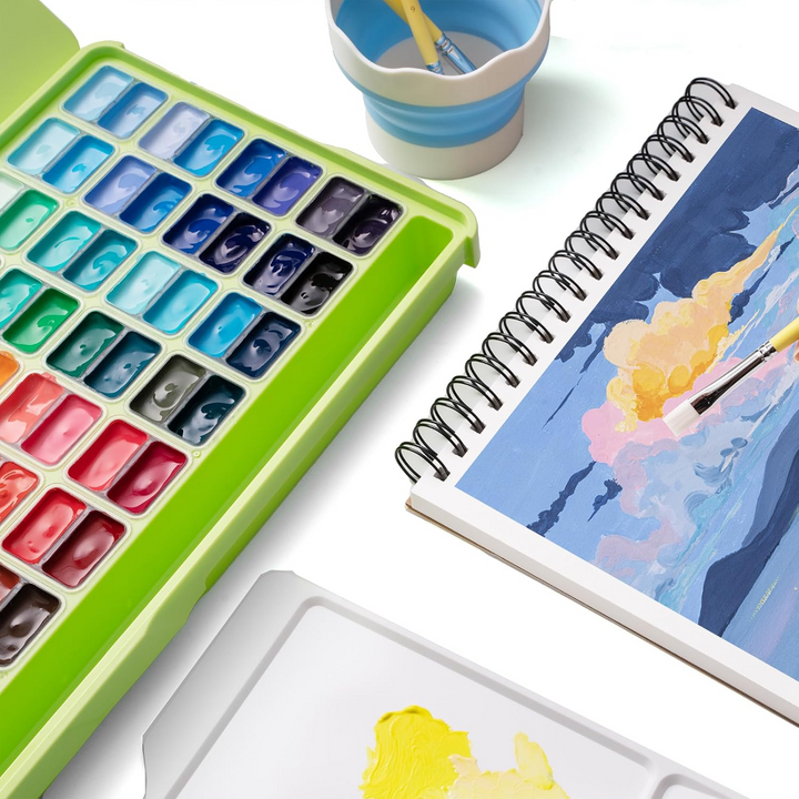 Himi Twin Cup Gouache Paint Set - 12g x72 Colors (Apple Green Case)