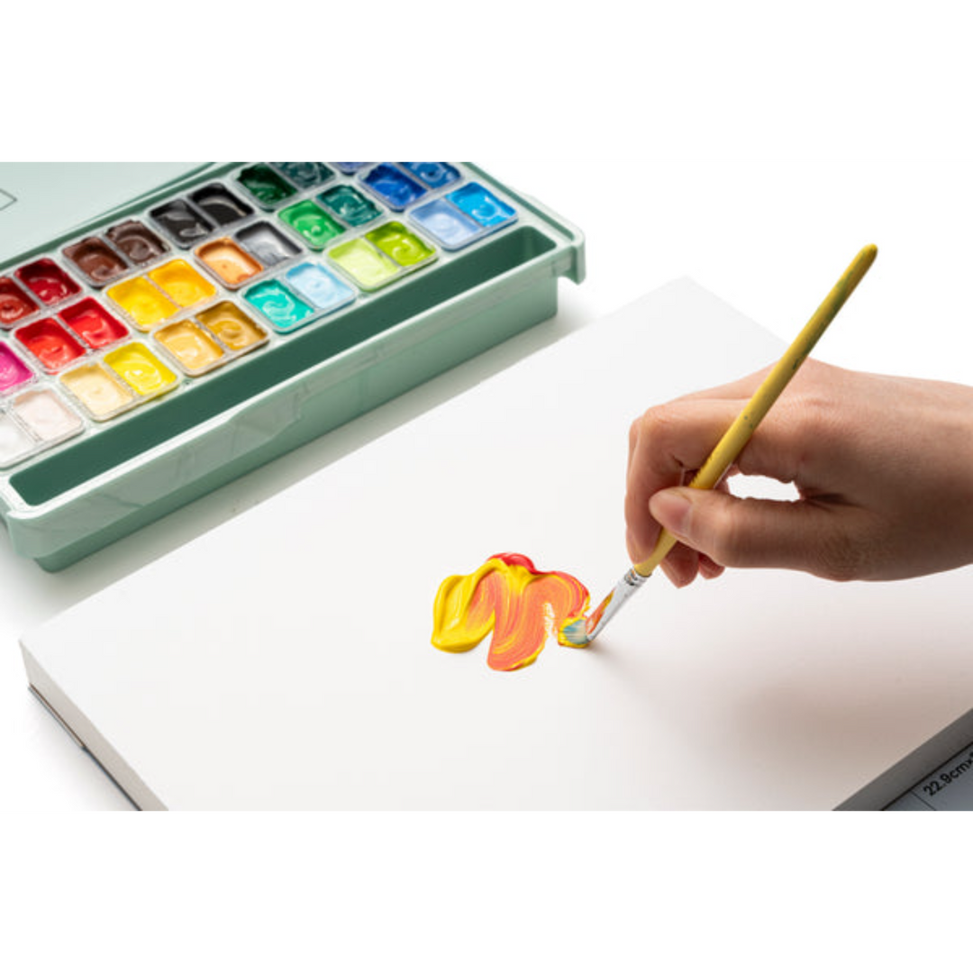 Himi Twin Cup Jelly Acrylic Paint Set - 12ml x36 Colors (Green Case)