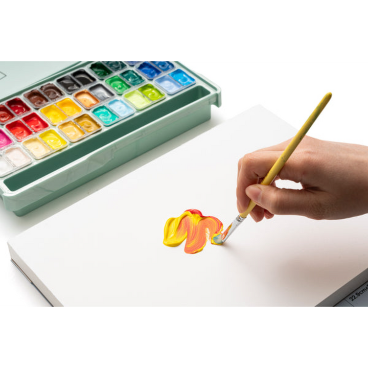 Himi Twin Cup Jelly Acrylic Paint Set - 12ml x36 Colors (Green Case)