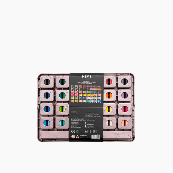 Himi Twin Cup Jelly Acrylic Paint Set - 12ml x48 Colors (Pink Case)