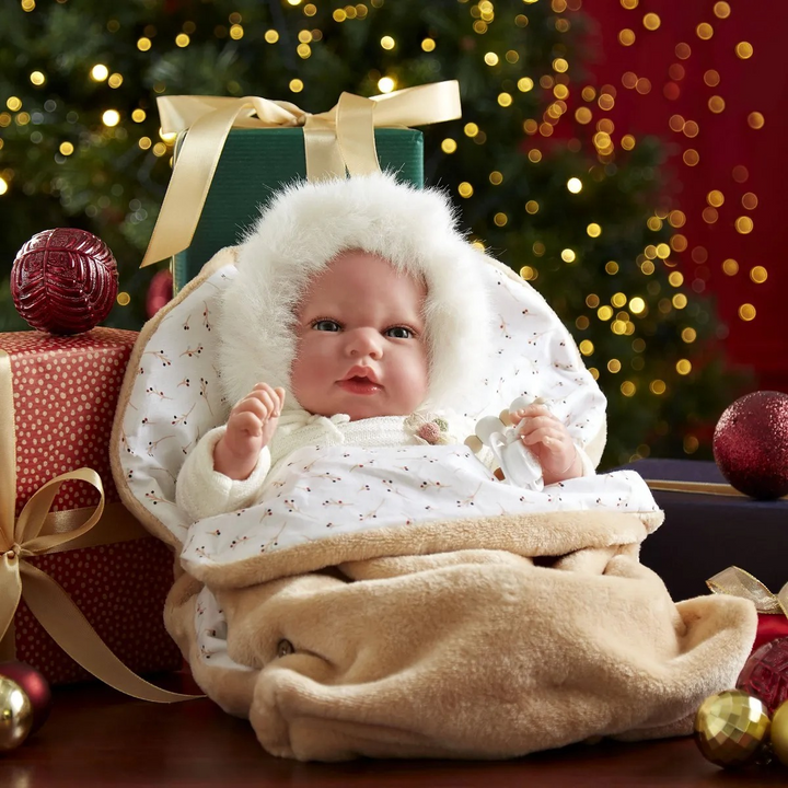 Huggable Memories Alessandra Fur White Bonnet Baby Doll
