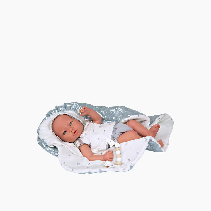 Huggable Memories Nico Silver Blanket Baby Doll