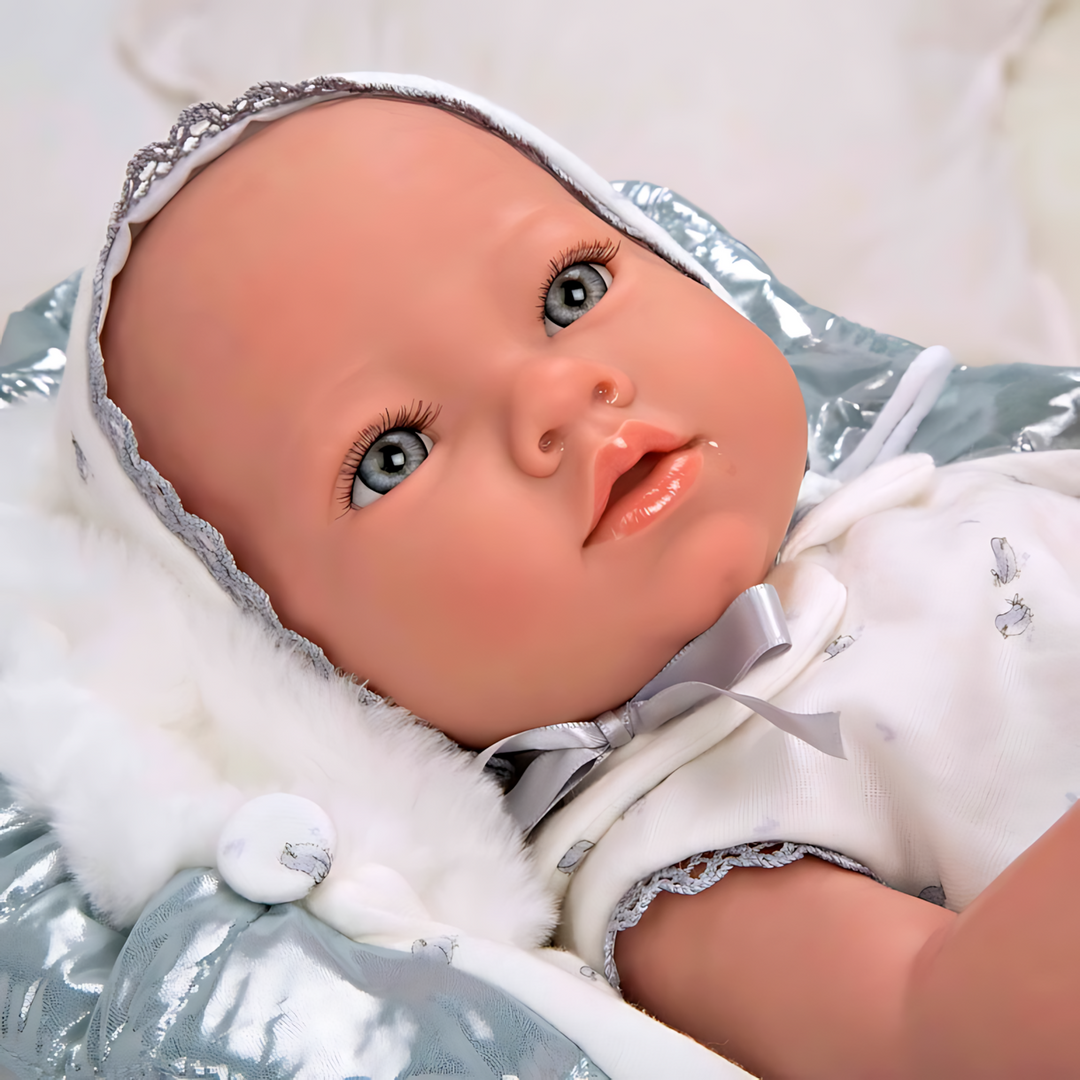 Huggable Memories Nico Silver Blanket Baby Doll