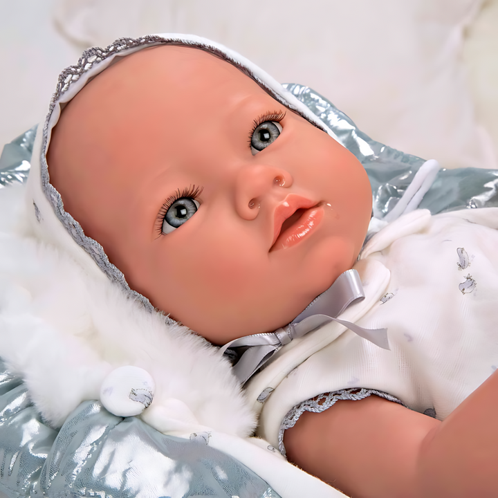 Huggable Memories Nico Silver Blanket Baby Doll