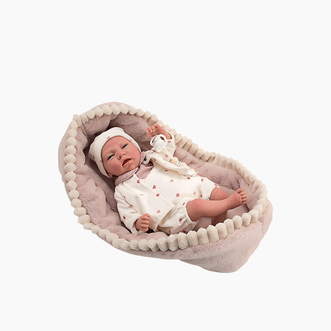 Huggable Memories Reborn Arias Erik Pink with Carrycot (40 cm)