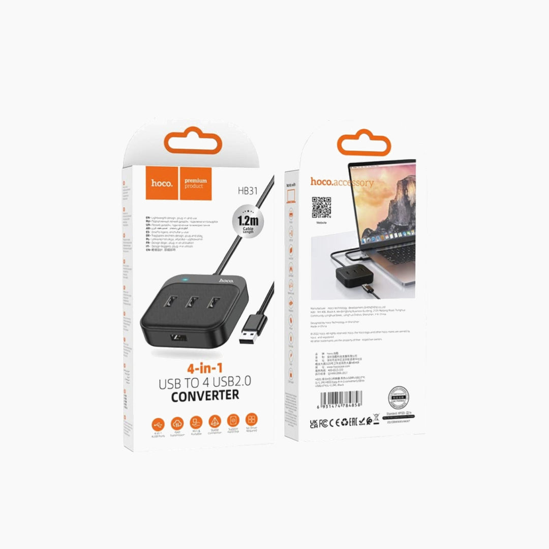 HOCO HB31 4-in-1 USB 2.0 converter with four ports