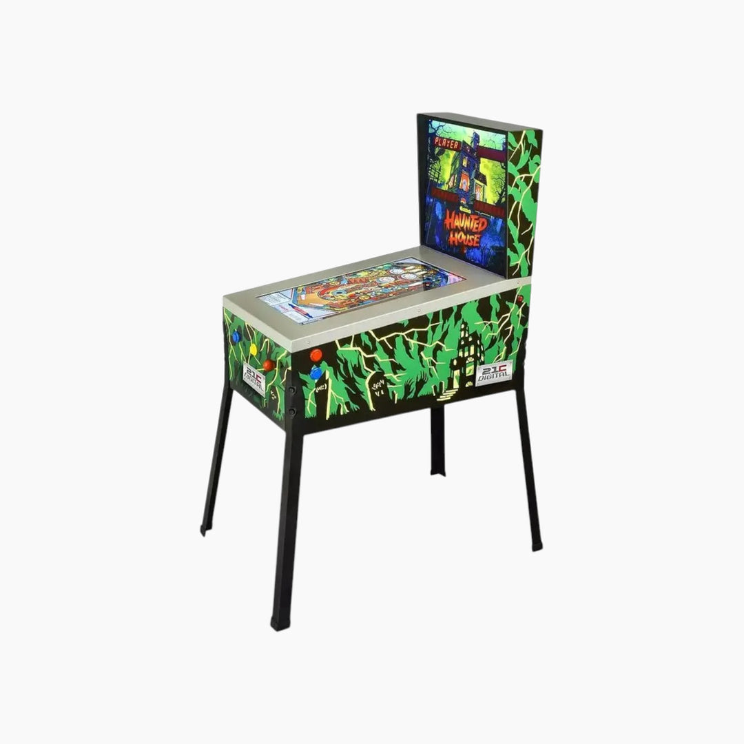 3D Digital Pinball Machine Haunted House Green