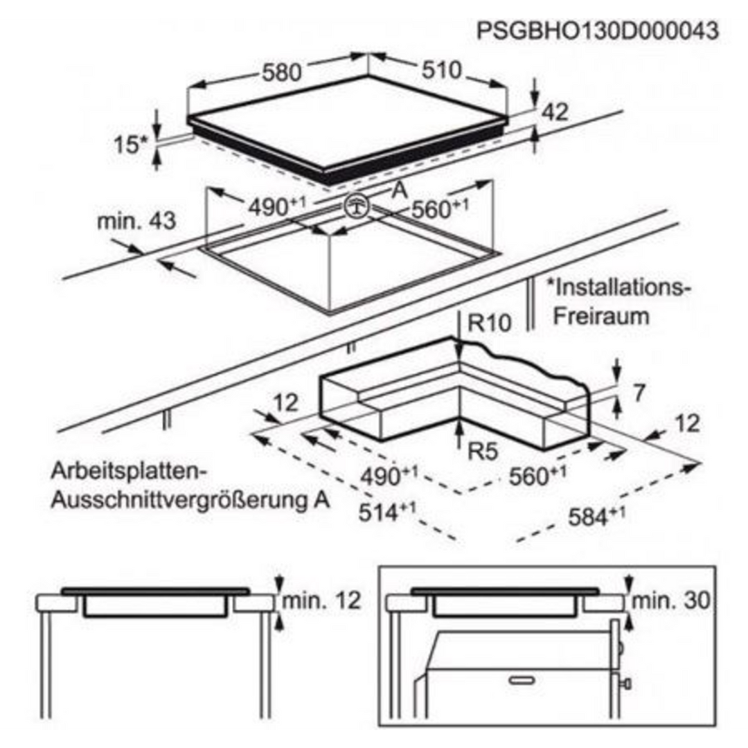 AEG 60cm Electric Hob 4 Zones